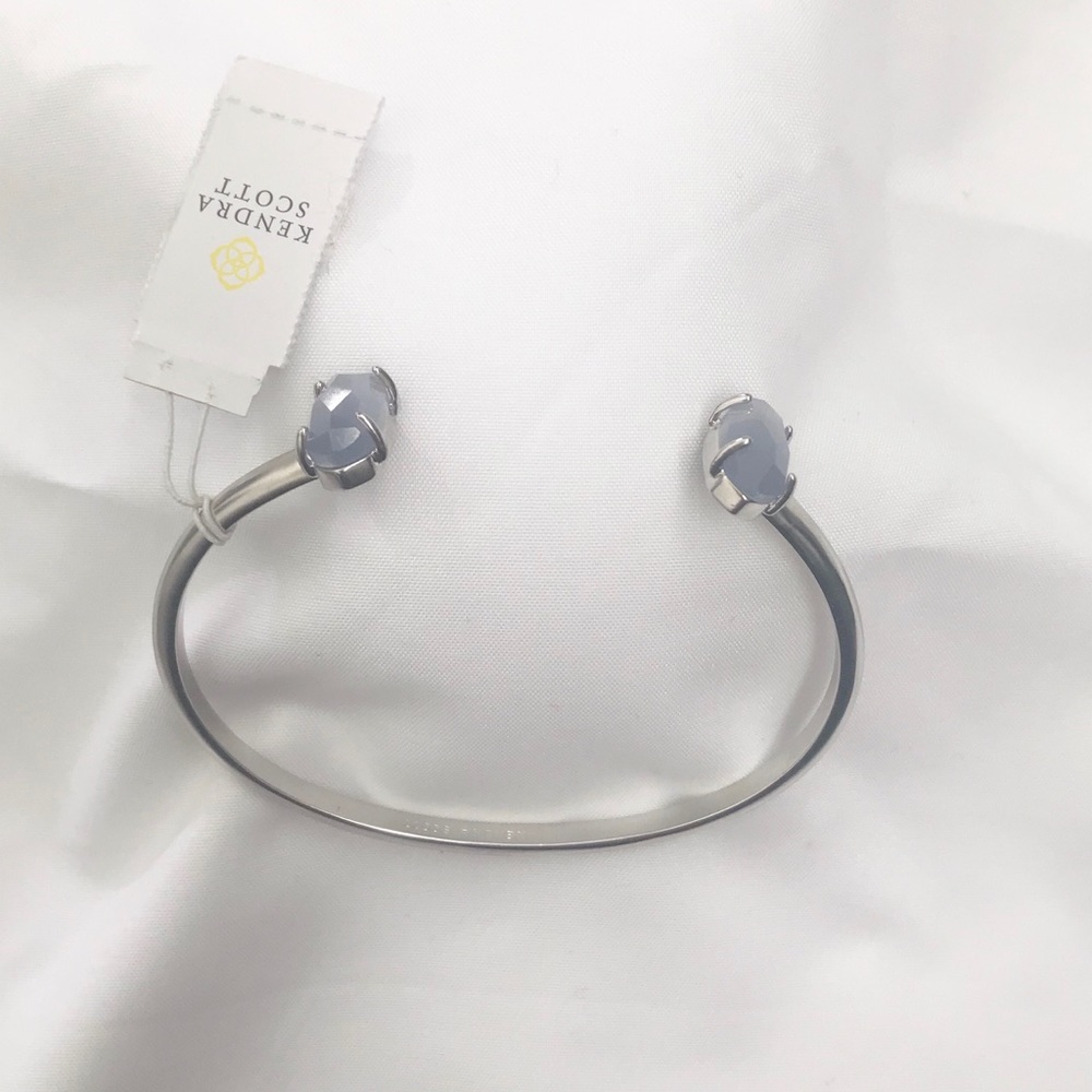 SOLD Kendra Scott Edie Rhodium and Slate Cats eye - Picture 2 of 4